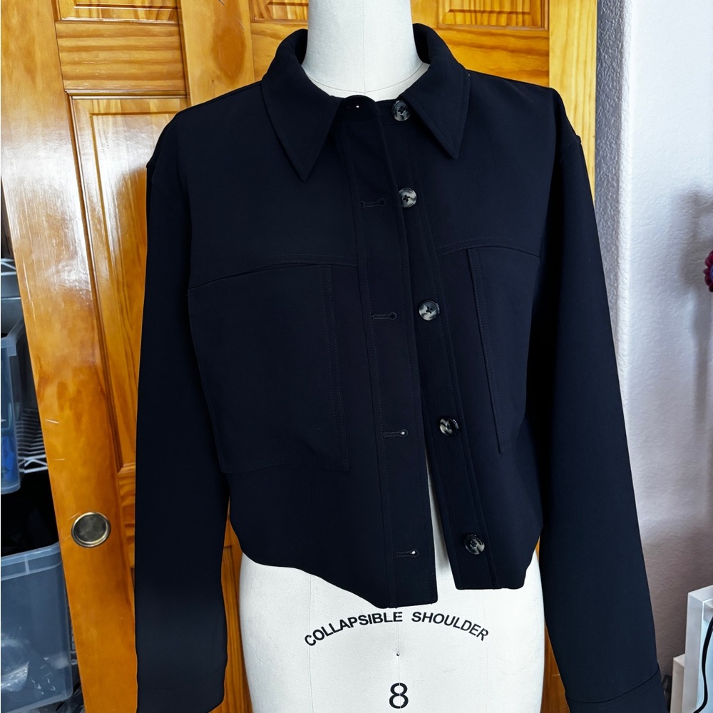 Aritzia Wilfred Black Little Cropped Jacket Size L
